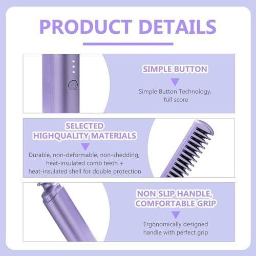 Wireless Hair Styling Comb Magic – Versatile Electric Mini Straightener for Straightening - Rechargeable Hair Straightener - Innovative Comb Design for Household Hair Regeneration